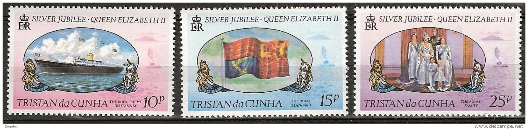 Tristan Da Cunha 1977  Silver Jubilee Coronation Queen Elisabeth - Complete - MNH**, Postfrisch Ohne Falz , Neuf Sans Ch - Tristan Da Cunha