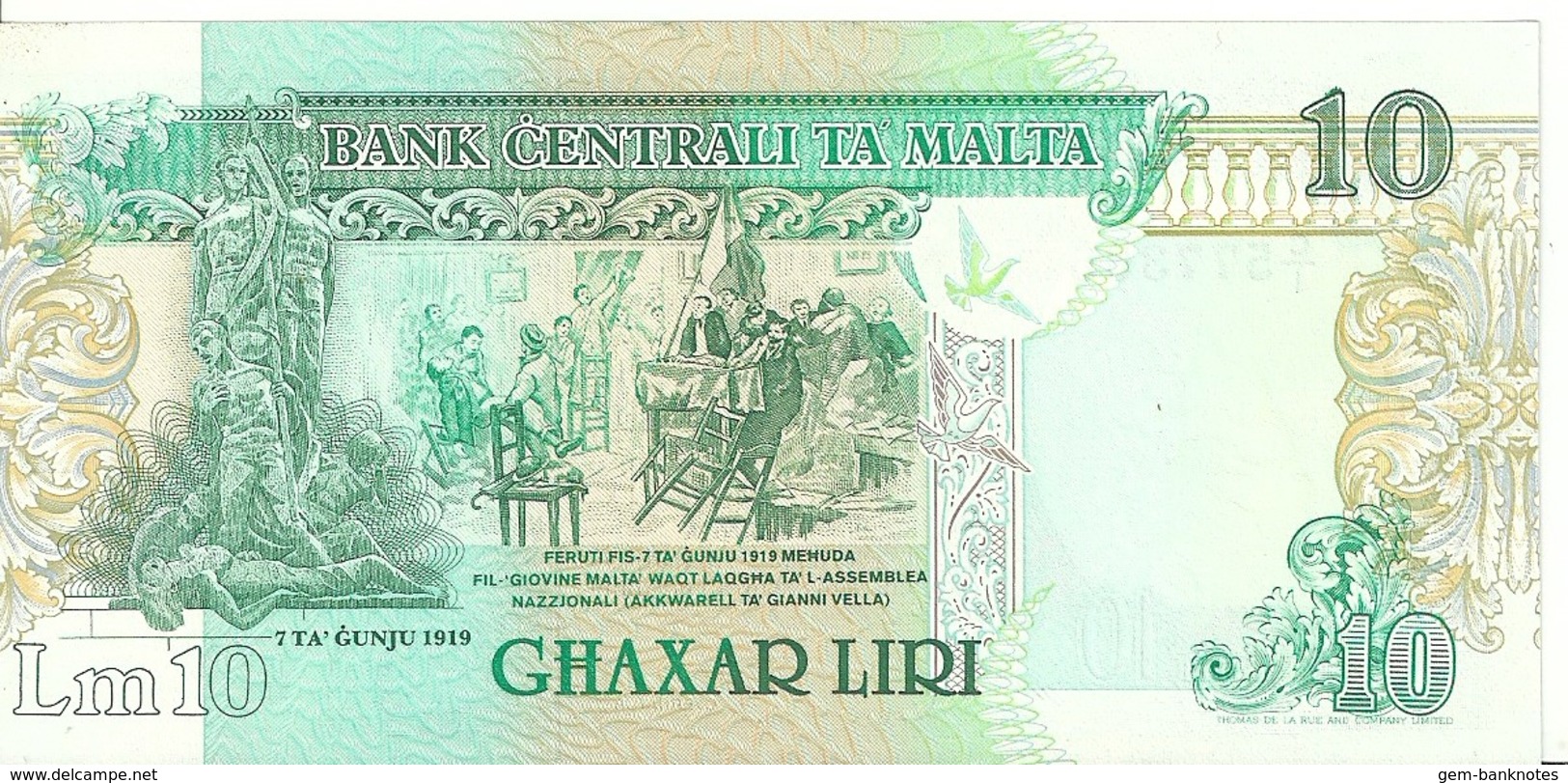 Malta 10 Liri 1989 P43 UNC Condition, - Malta