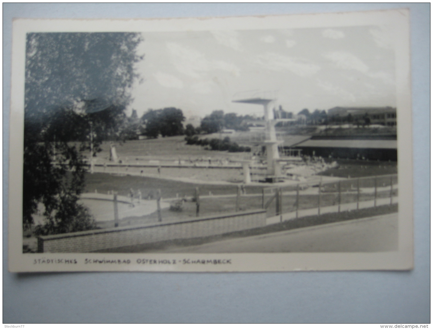 OSTERHOLZ SCHARMBECK  , Schwimmbad ,  Seltene Karte  Um 1958   Mit Marke + Stempel - Osterholz-Schambeck