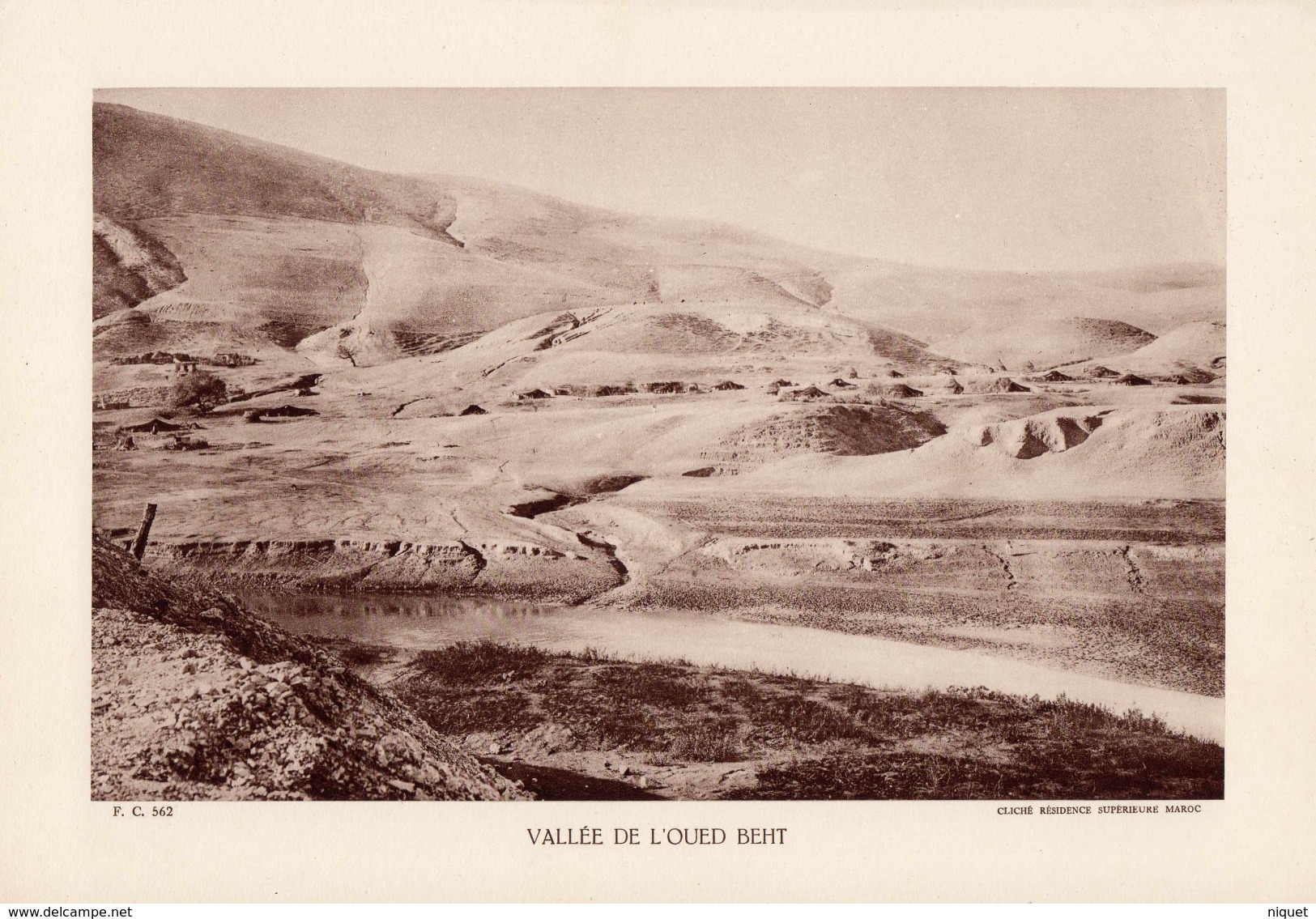 MAROC, VALLEE DE L'OUED BEHT, Planche Densité = 200g, Format 20 X 29 Cm, (Rés. Sup. Maroc) - Géographie