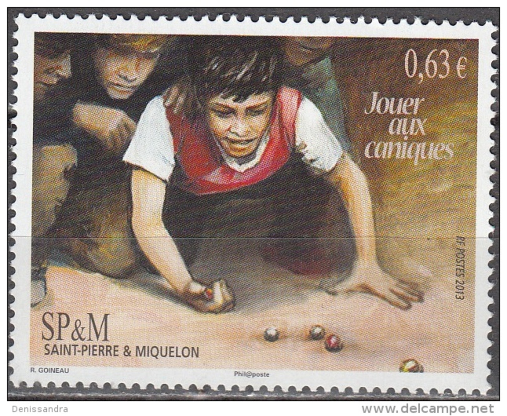 Saint-Pierre & Miquelon 2013 Yvert 1077 Neuf ** Cote (2015) 1.30 Euro Jouer Aux Caniques - Neufs