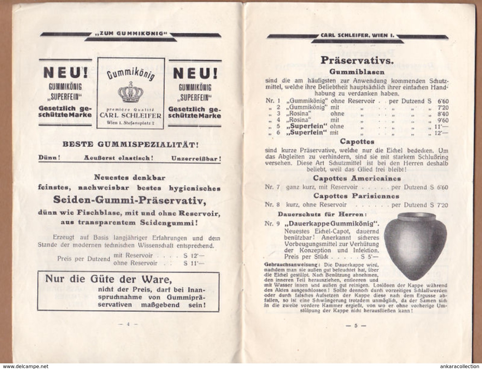 AC - PREISLISTE HYGIENISCHE GUMMI SPEZIALITATEN 1931 BOOKLET - Autriche