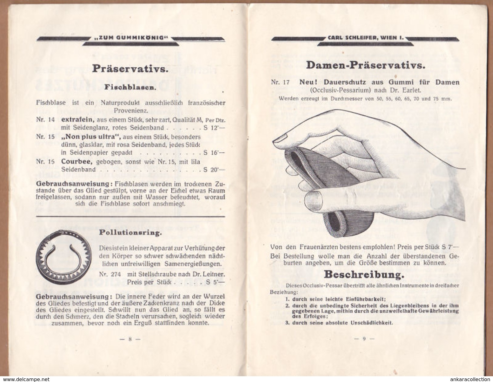 AC - PREISLISTE HYGIENISCHE GUMMI SPEZIALITATEN 1931 BOOKLET - Austria