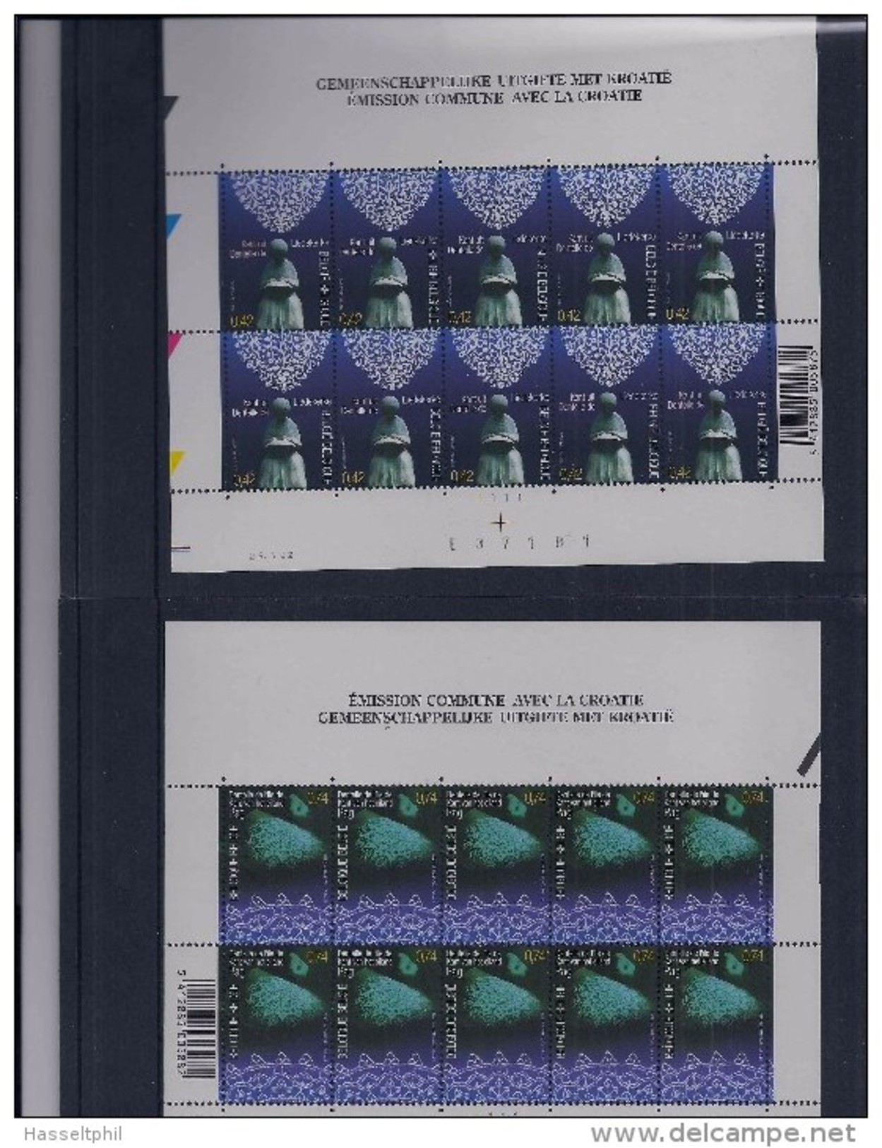 Belgie - Belgique 3093/94 Velletje Van 10 Postfris - Feuillet De 10 Timbres  -  Kantwerk - La Dentelle - Non Classés