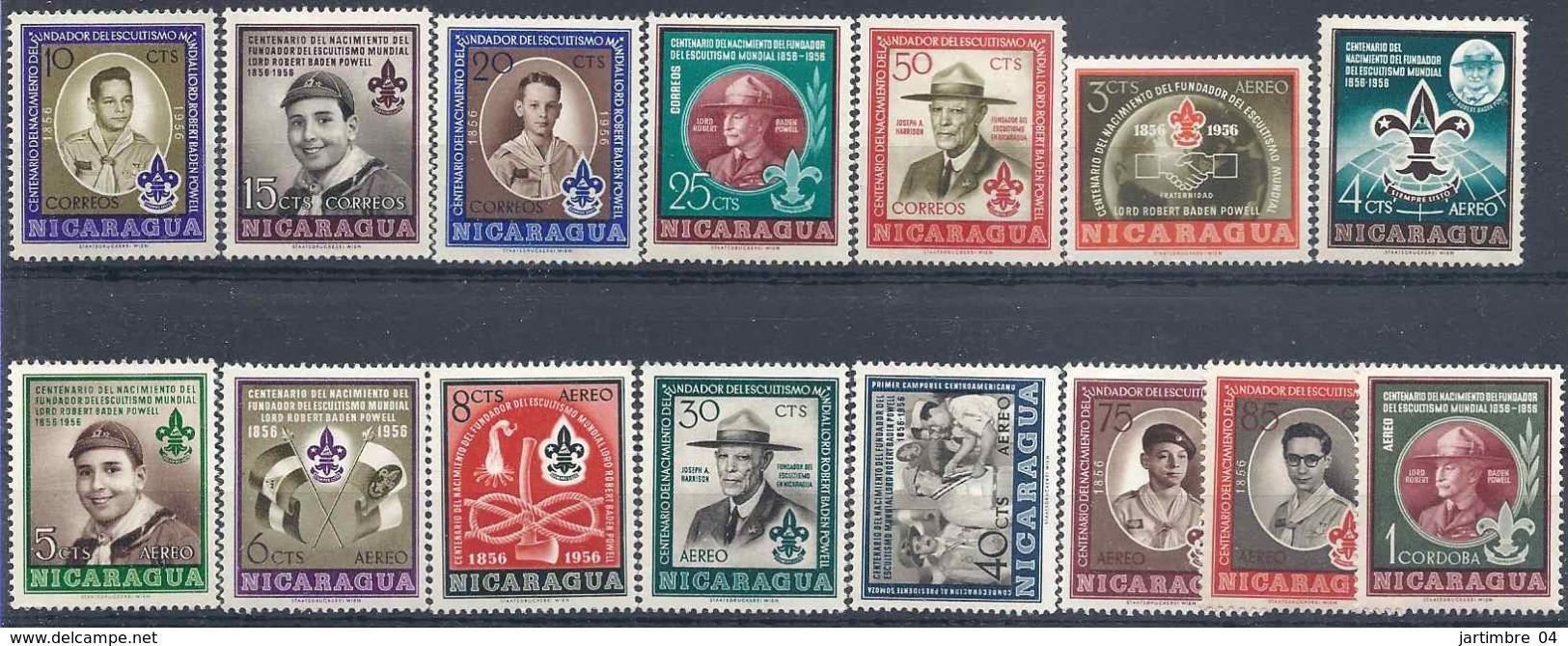 1957 NICARAGUA 797-801+ PA 348-57** Scoutisme - Nicaragua