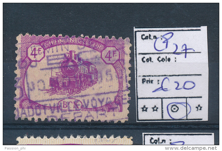 BELGIAN CONGO  BCK PRIVATE RAILWAY COMPANY SMALL FORMAT FIRST PRINTING COB CP 27 USED - Autres & Non Classés