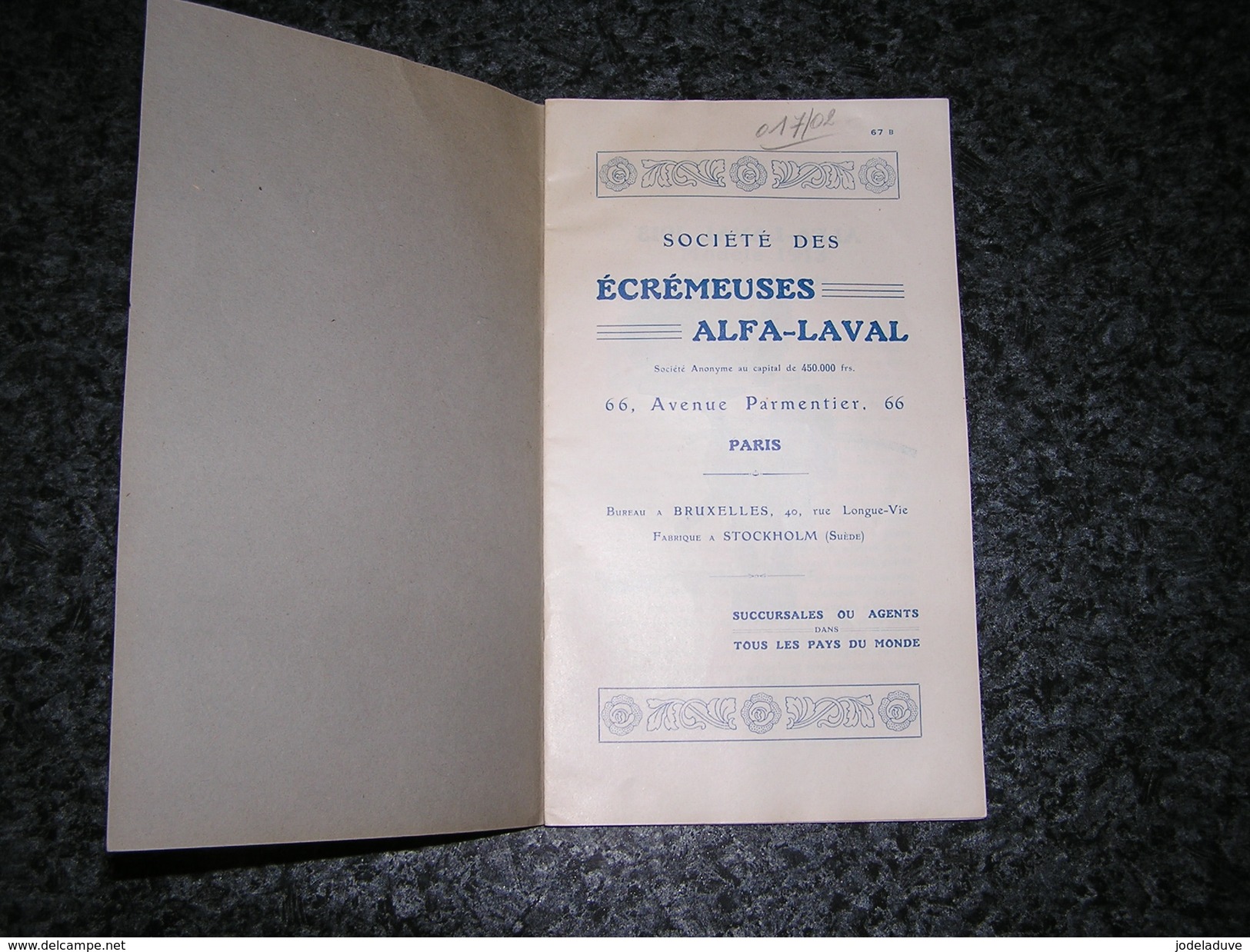 ECREMEUSES ALFA LAVAL Paris Modèle 1913 Fabrication Usine Machine Agriculteur Ferme Lait Laiterie Agriculture Publicité - Materiaal En Toebehoren