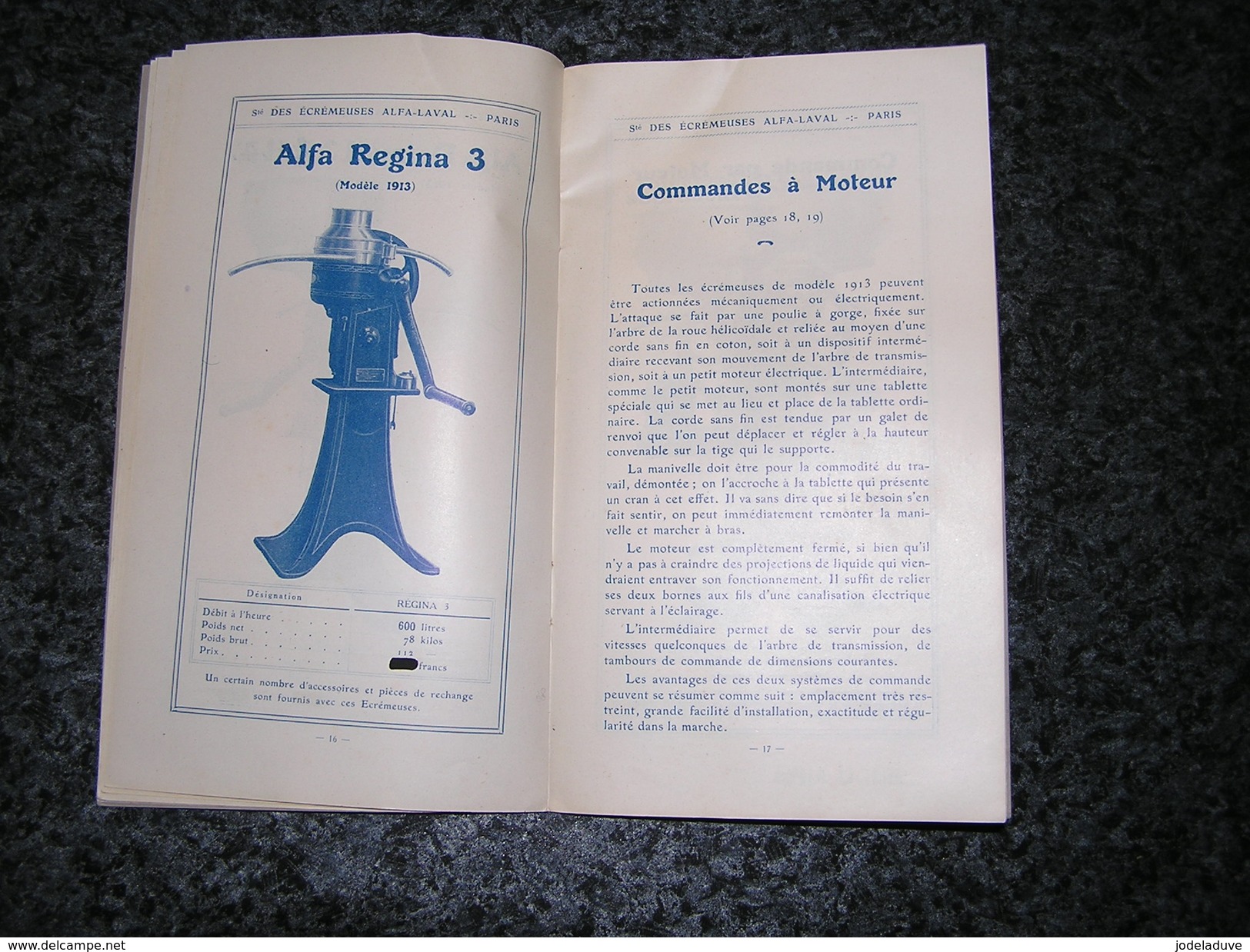 ECREMEUSES ALFA LAVAL Paris Modèle 1913 Fabrication Usine Machine Agriculteur Ferme Lait Laiterie Agriculture Publicité