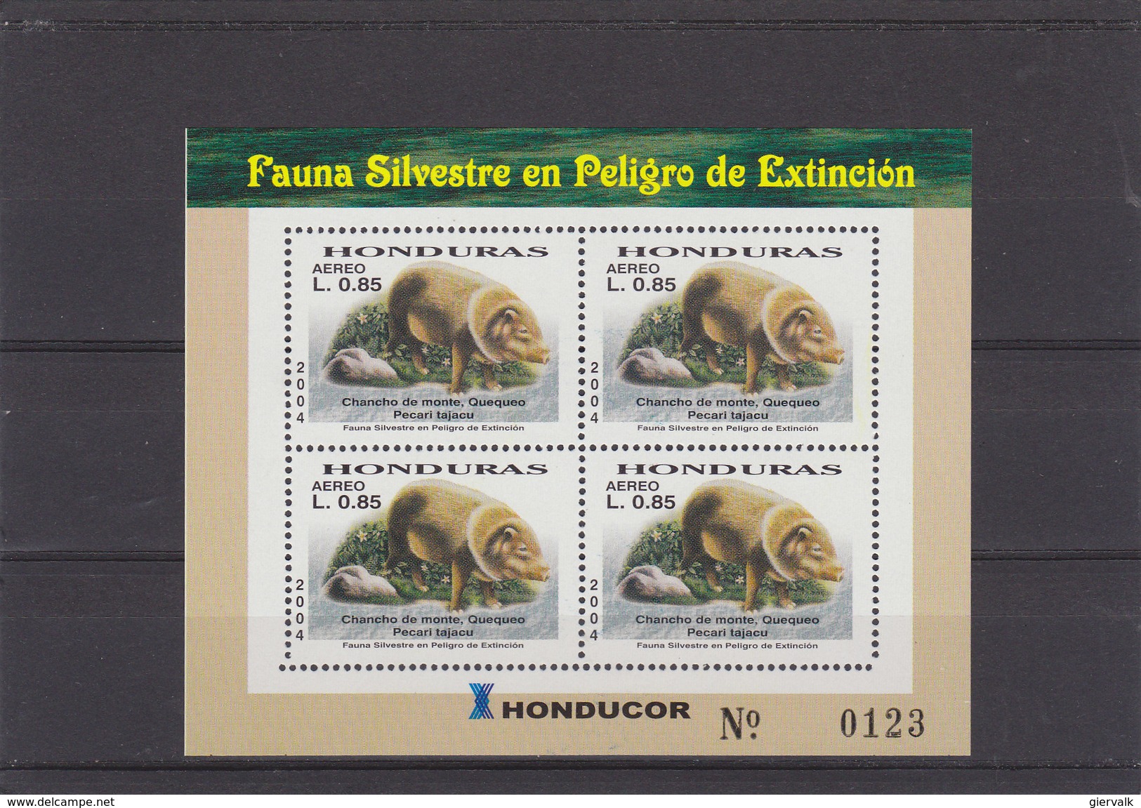 HONDURAS 2004 Sheet MNH With Peccari. - Wild