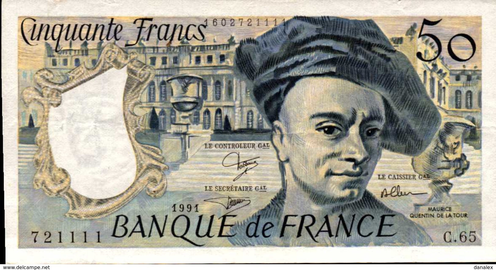 FRANCE 50 FRANCS Quentin De La Tour De 1991  PicK 152e  F67/17  XF/SUP - 50 F 1976-1992 ''Quentin De La Tour''