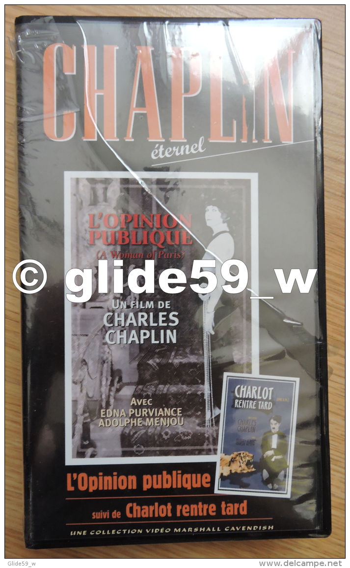 Chaplin Eternel - K7 Vidéo N° 10 - L'Opinion Publique Suivi De Charlot Rentre Tard - Collection Marshall Cavendish 1998 - Verzamelingen, Voorwerpen En Reeksen