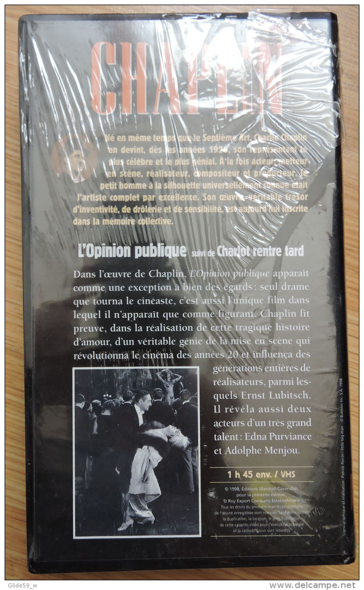 Chaplin Eternel - K7 Vidéo N° 10 - L'Opinion Publique Suivi De Charlot Rentre Tard - Collection Marshall Cavendish 1998 - Verzamelingen, Voorwerpen En Reeksen