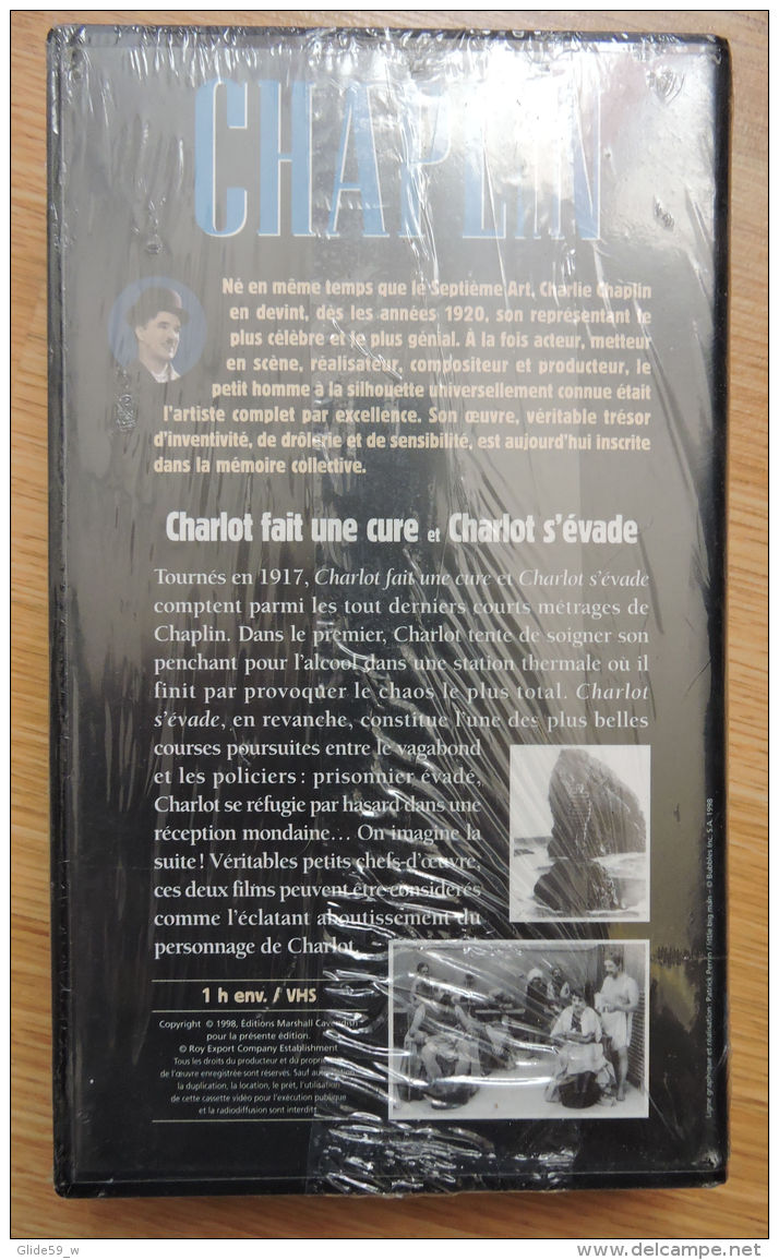 Chaplin Eternel - K7 Vidéo N° 11 - Charlot Fait Une Cure Et Charlot S'évade - Collection Marshal Marshall Cavendish 1998 - Collezioni & Lotti