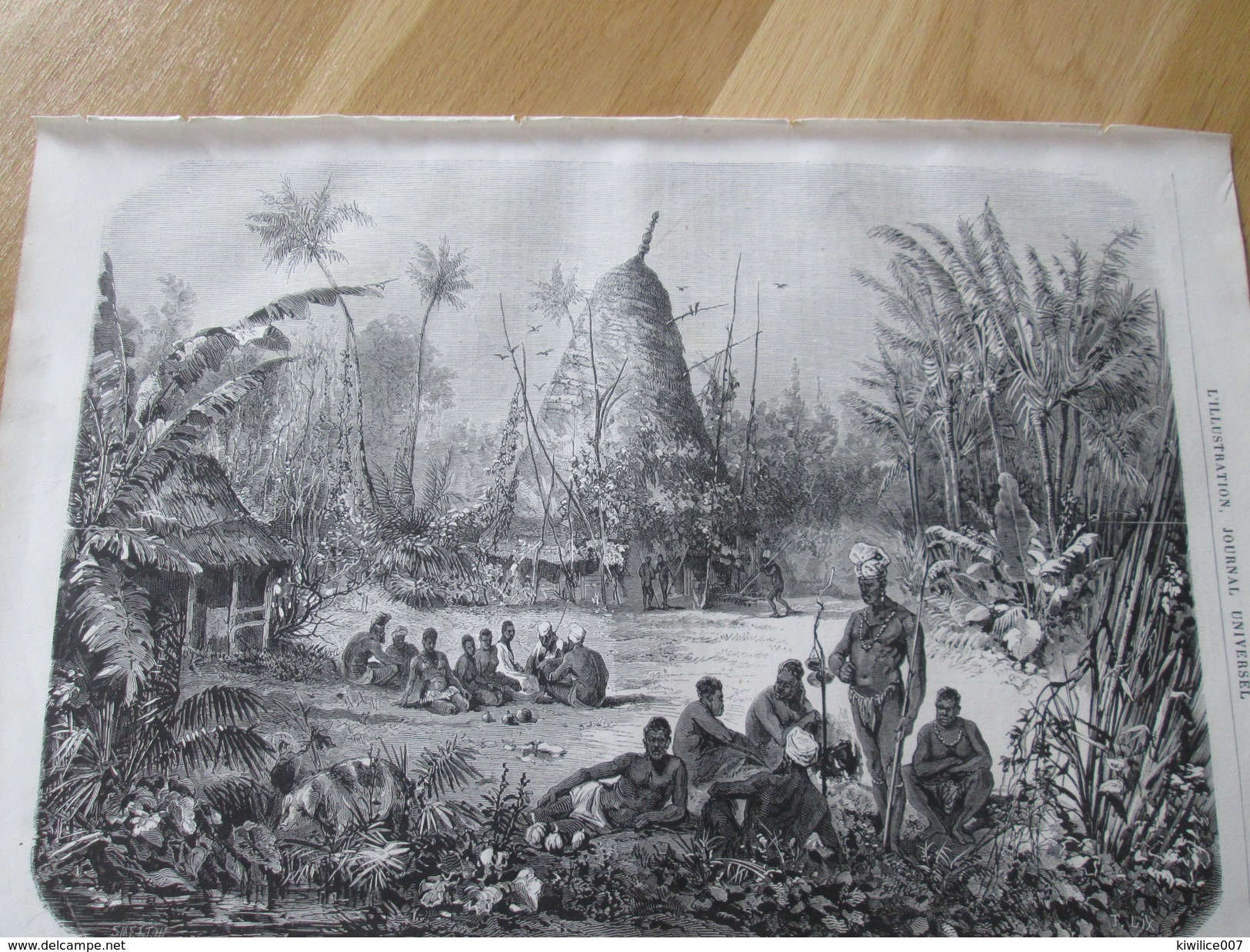 Gravure 1871   TENTE D UN CHEF   CAHOUA    Nouméa  NOUVELLE CALEDONIE    Nouméa Kaldak Belle Jarat - Sin Clasificación