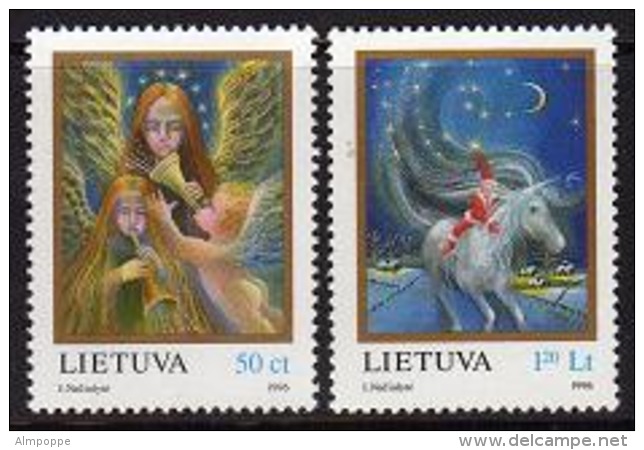 Ref. LT-558-59 LITHUANIA 1996 CHRISTMAS, SET - RELIGION, MI# 625-626 - MINT MNH 2V Sc# 558-559 - Lithuania