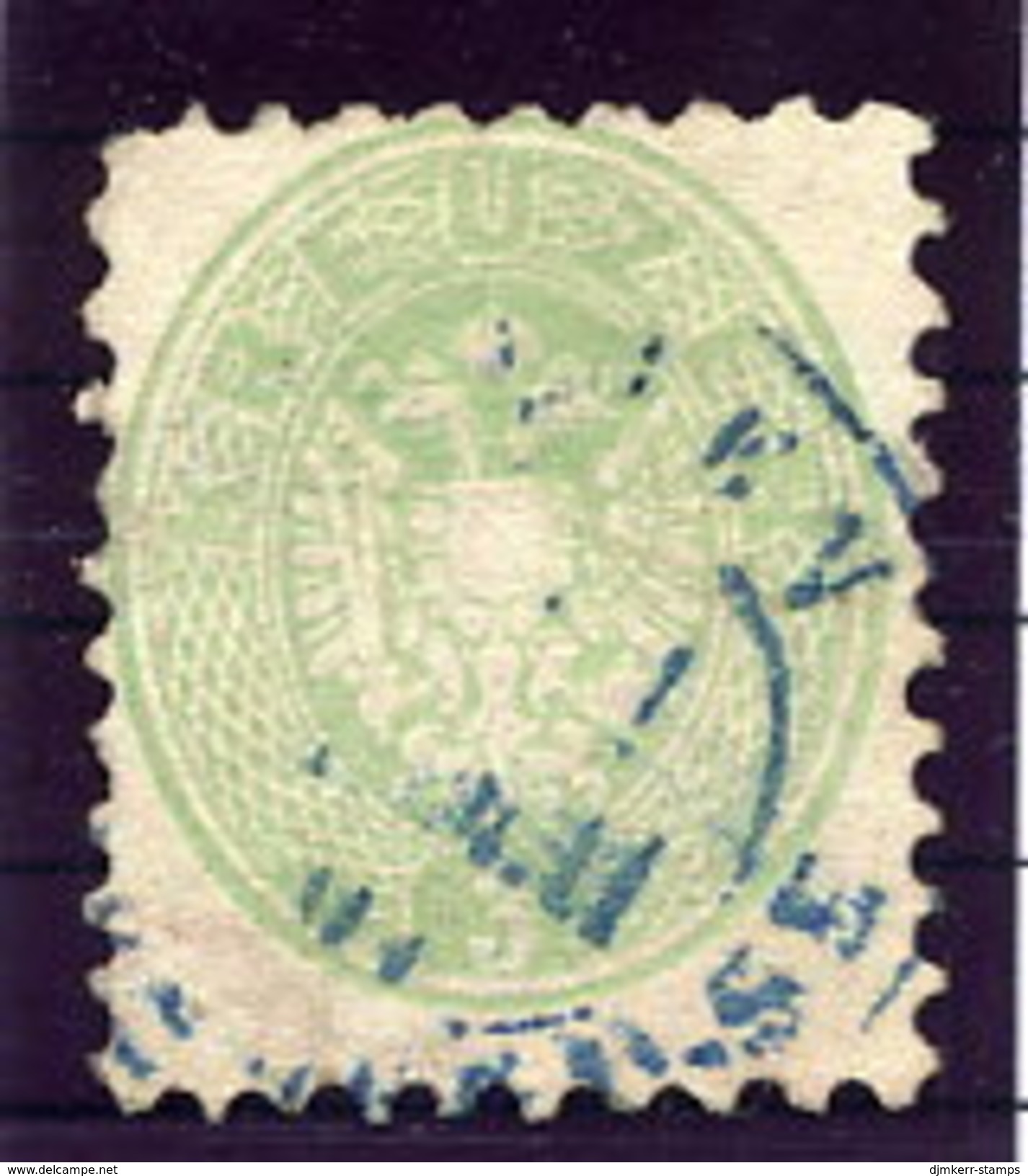 AUSTRIA  1863 Arms 3 Kr. Perf. 9½  With Blue Postmark.  Michel 31 - Used Stamps