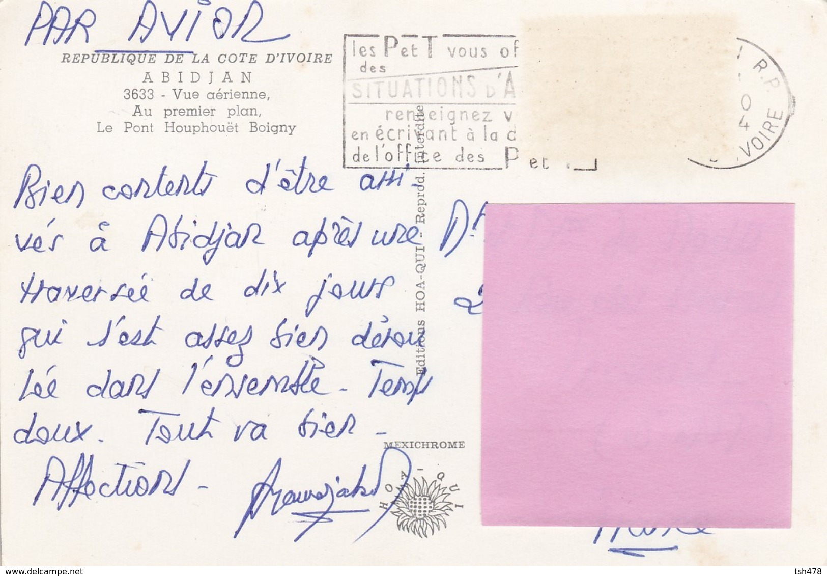 COTE D'IVOIRE----ABIDJAN---vue Aérienne--au Premier Plan Le Pont Houphouët Boigny--voir 2 Scans - Côte-d'Ivoire