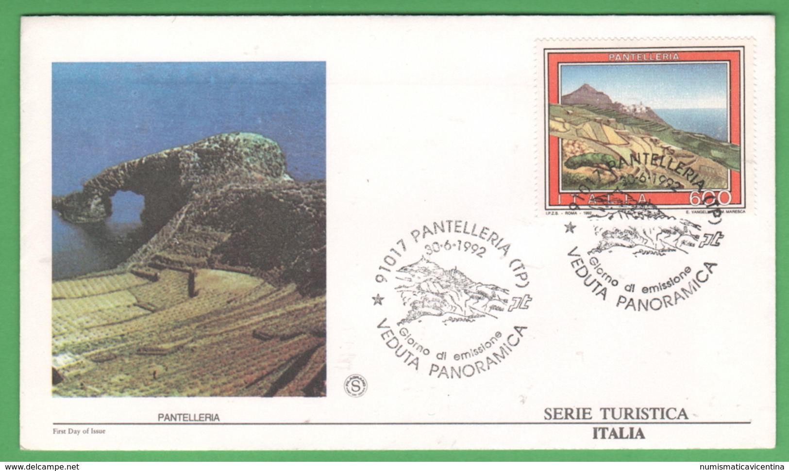 FDC Pantelleria 1992  Busta Primo Giorno Da 600 Lire Filagrano - FDC