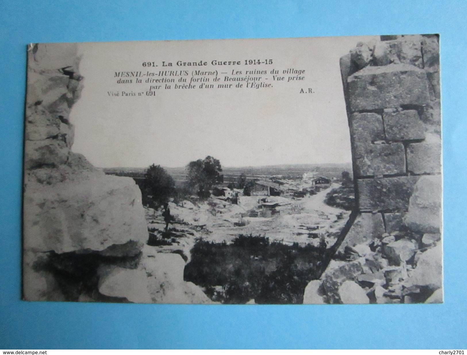 Mesnil Les Hurlus, Les Ruines Du Village Dans La Direction Du Fortin De Beauséjour - Autres & Non Classés