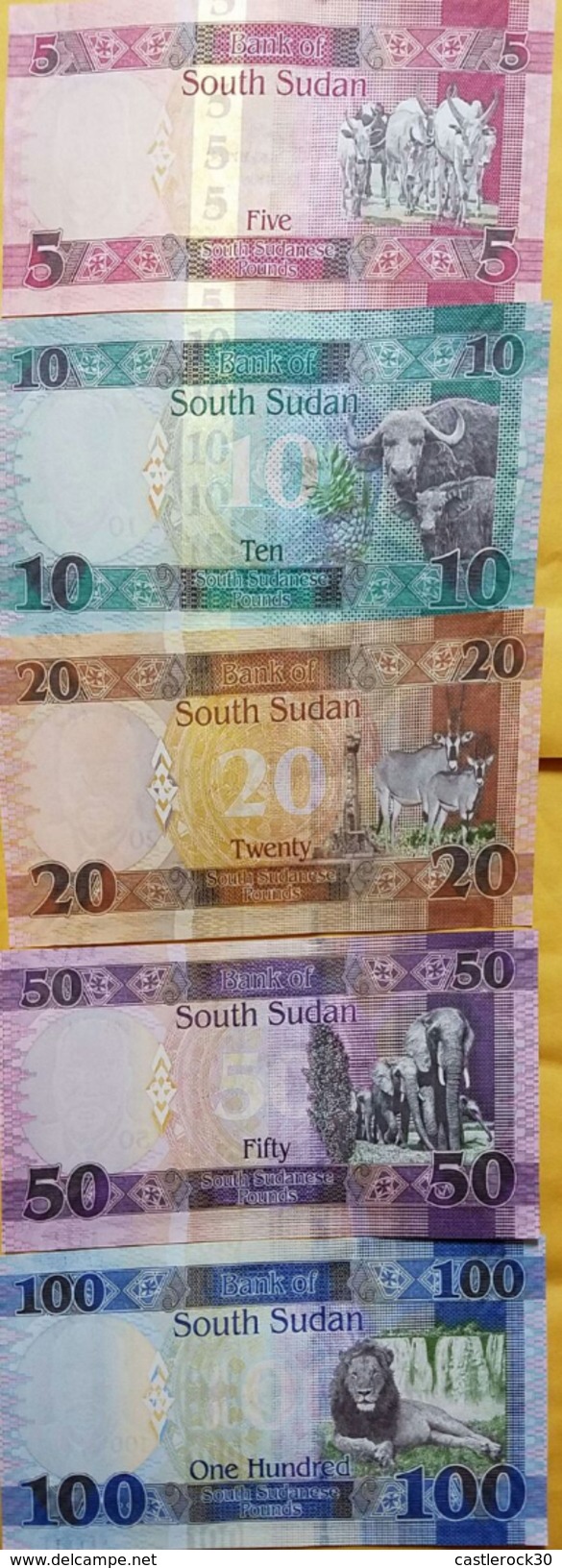 O) 2015 SOUTH SUDAN, BANKNOTE, PAPER MONEY LSD -UNC, POUND  STERLING, PRESIDENT JOHN GARANG, XF - South Sudan