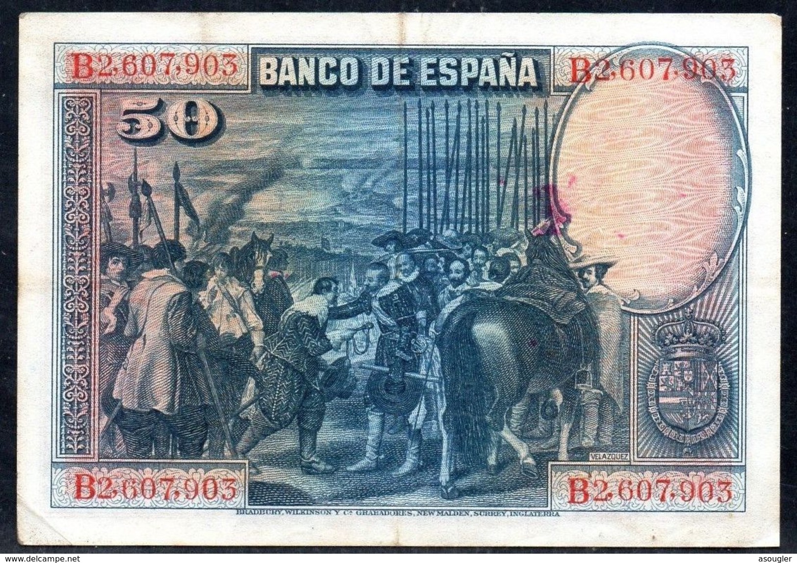 SPAIN 50 PESETAS (15.8.1928) VF P-75b - 50 Peseten