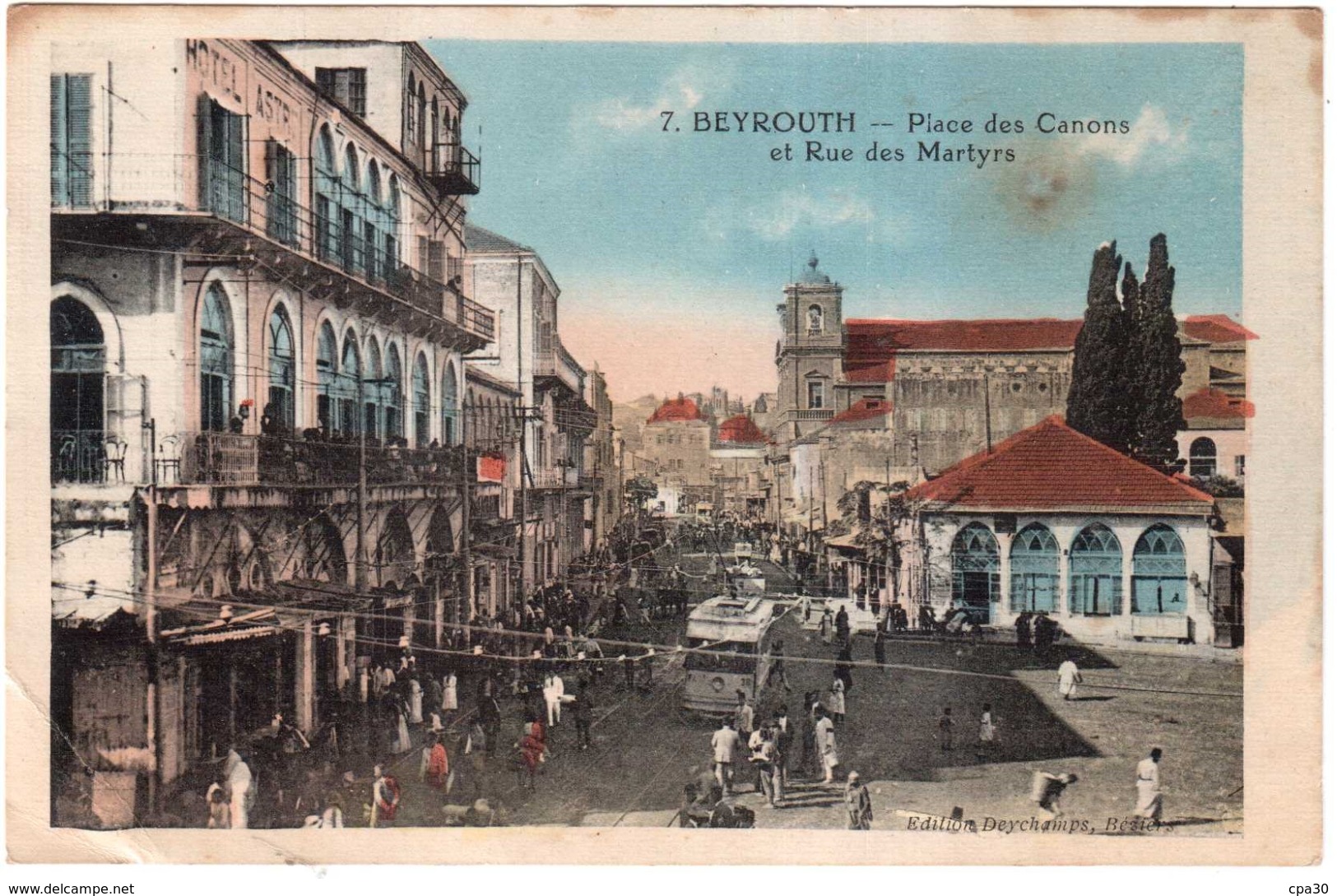 CPA LIBAN.BEYROUTH.PLACE DES CANONS ET RUE DES MARTYRS. - Libanon