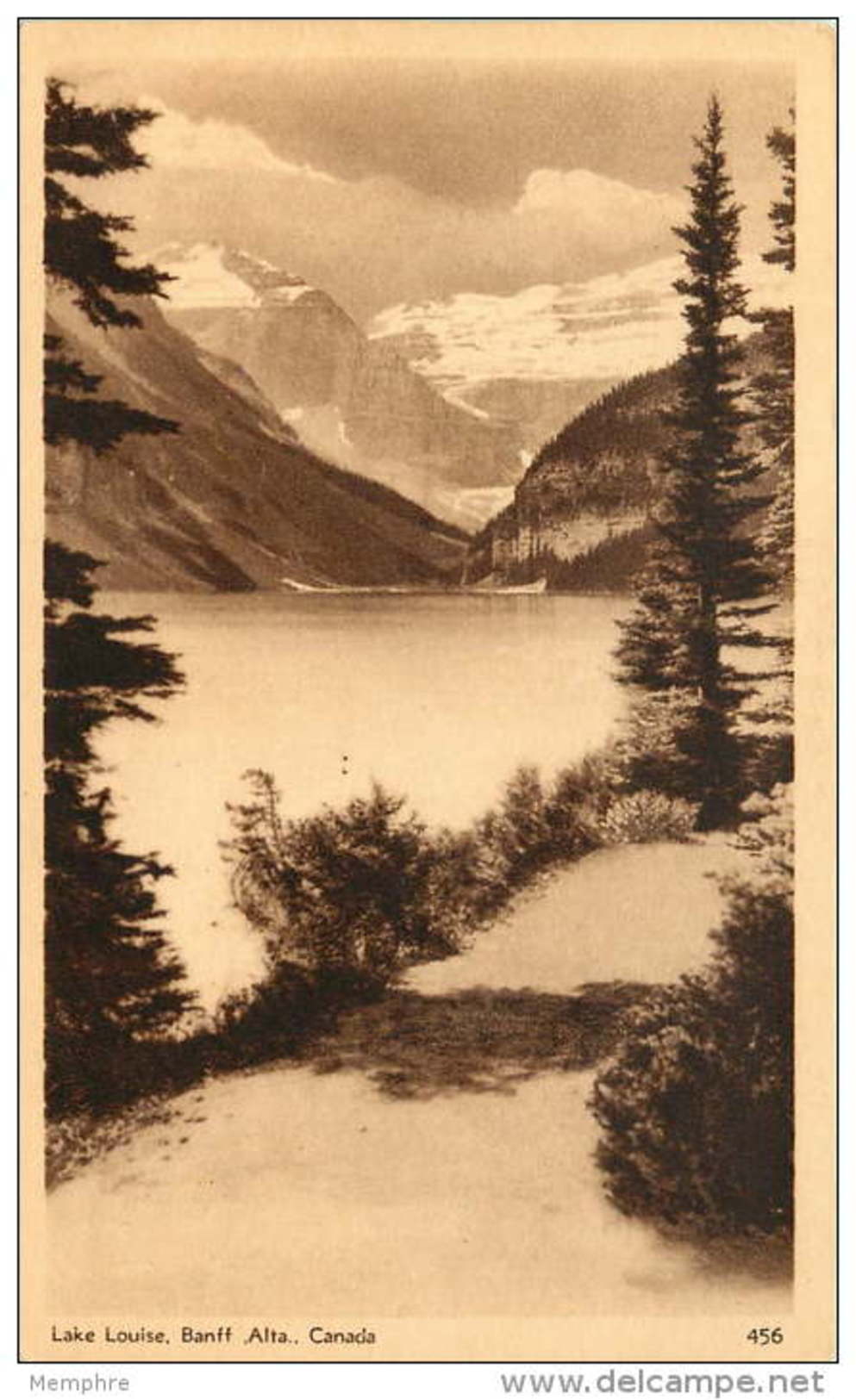 Sepia Pictorial Postcard  -Lake Louise, Banff,  Alberta .  #456  Unused - 1903-1954 Kings