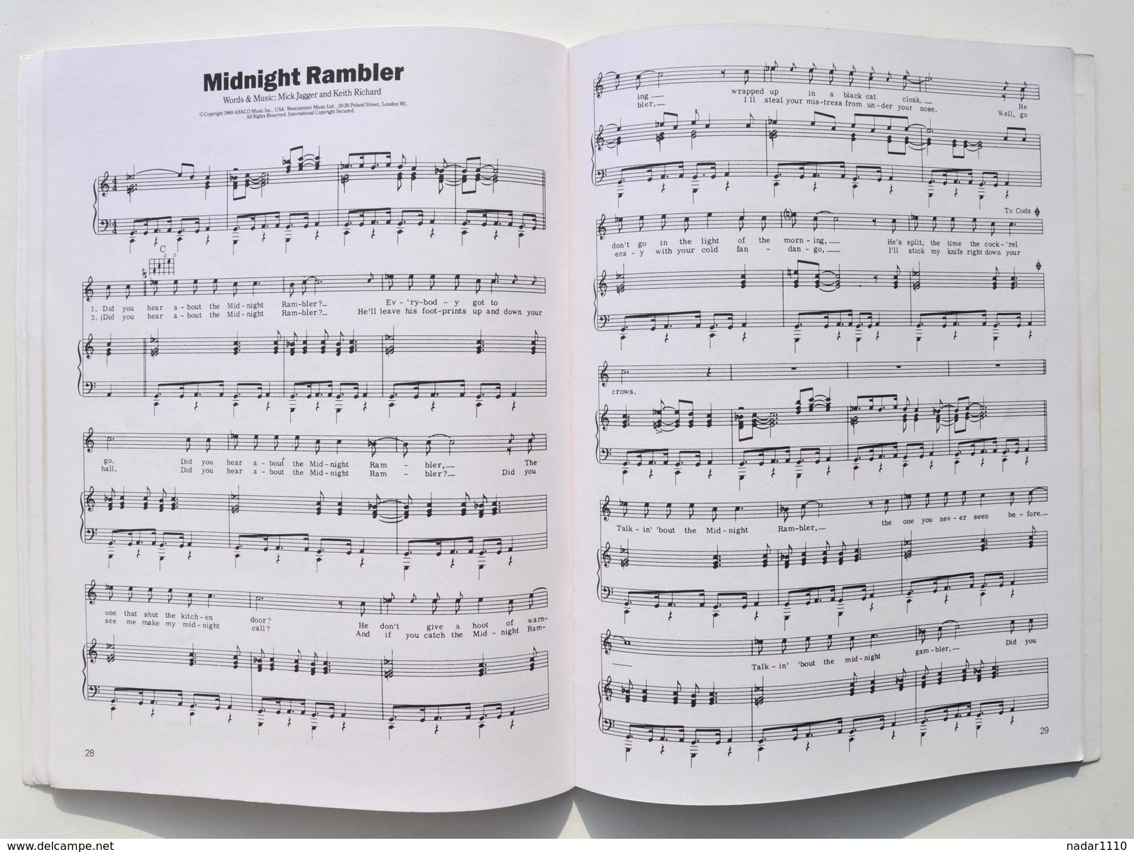 Partitions : The Great Songs Of The ROLLING STONES - Wise Publications 1984 / Piano, Guitare, Rock - Andere & Zonder Classificatie