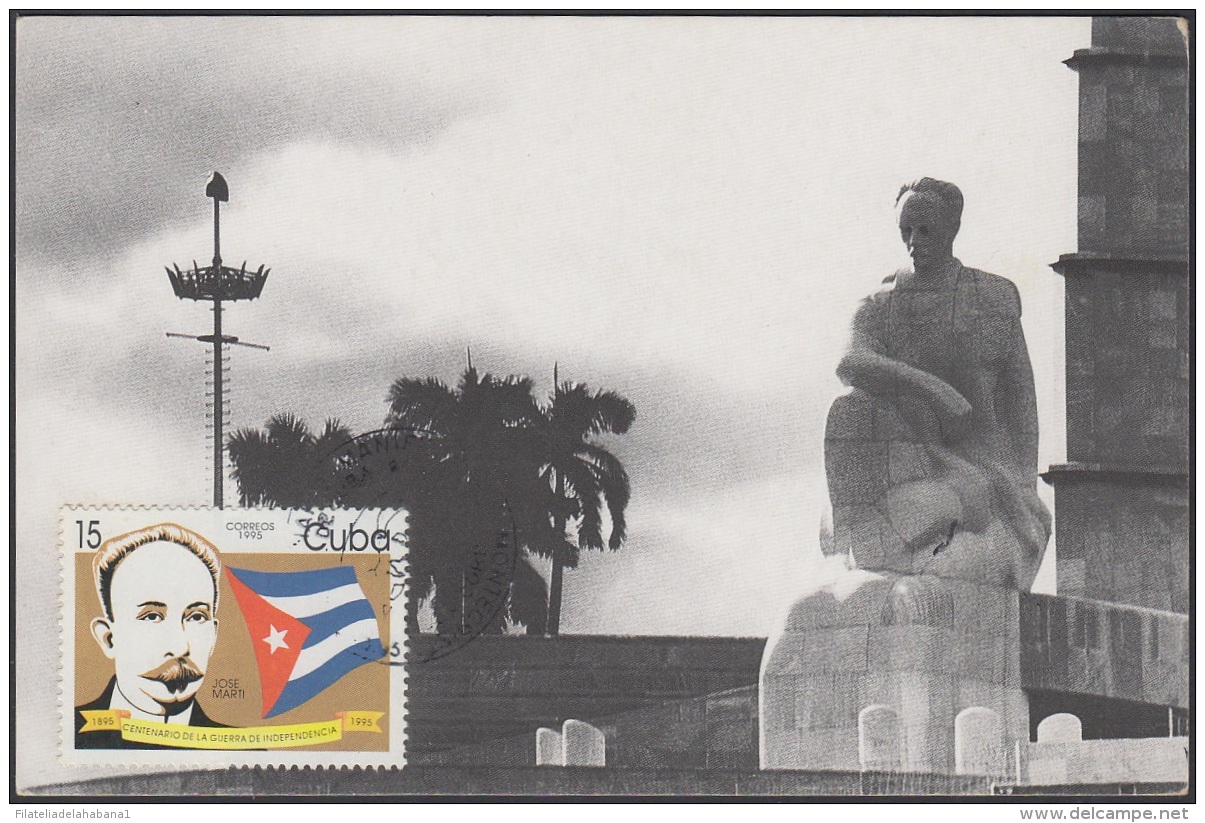 TMA-140 CUBA MAXIM CARD 1995. SANTIAGO DE CUBA. CENT DE MAIFIESTO DE MONTECRISTI.  JOSE MARTI. - Maximum Cards