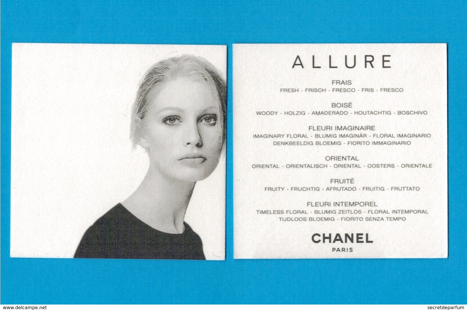 Cartes Parfumées Carte CHANEL ALLURE     De CHANEL - Modernes (à Partir De 1961)