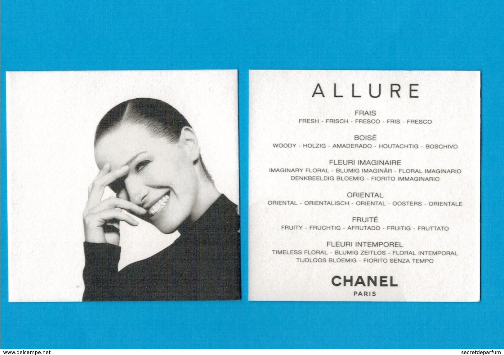 Cartes Parfumées Carte CHANEL ALLURE     De CHANEL - Modernes (à Partir De 1961)