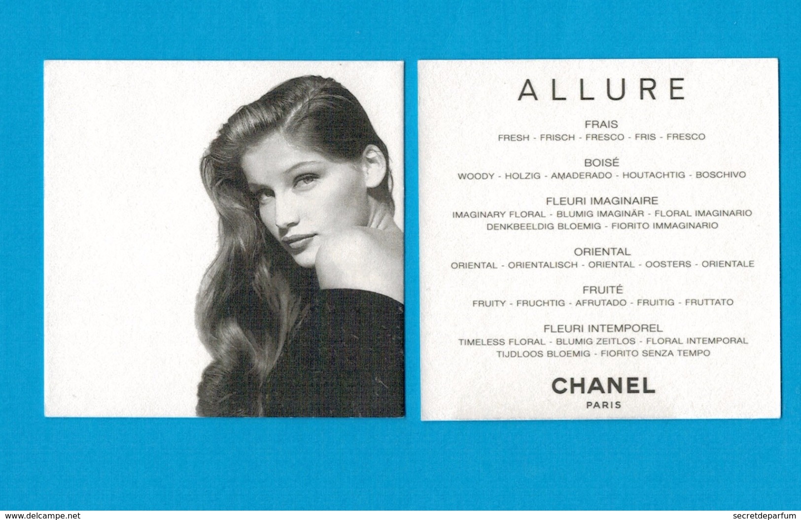 Cartes Parfumées Carte CHANEL ALLURE     De CHANEL - Modernes (à Partir De 1961)