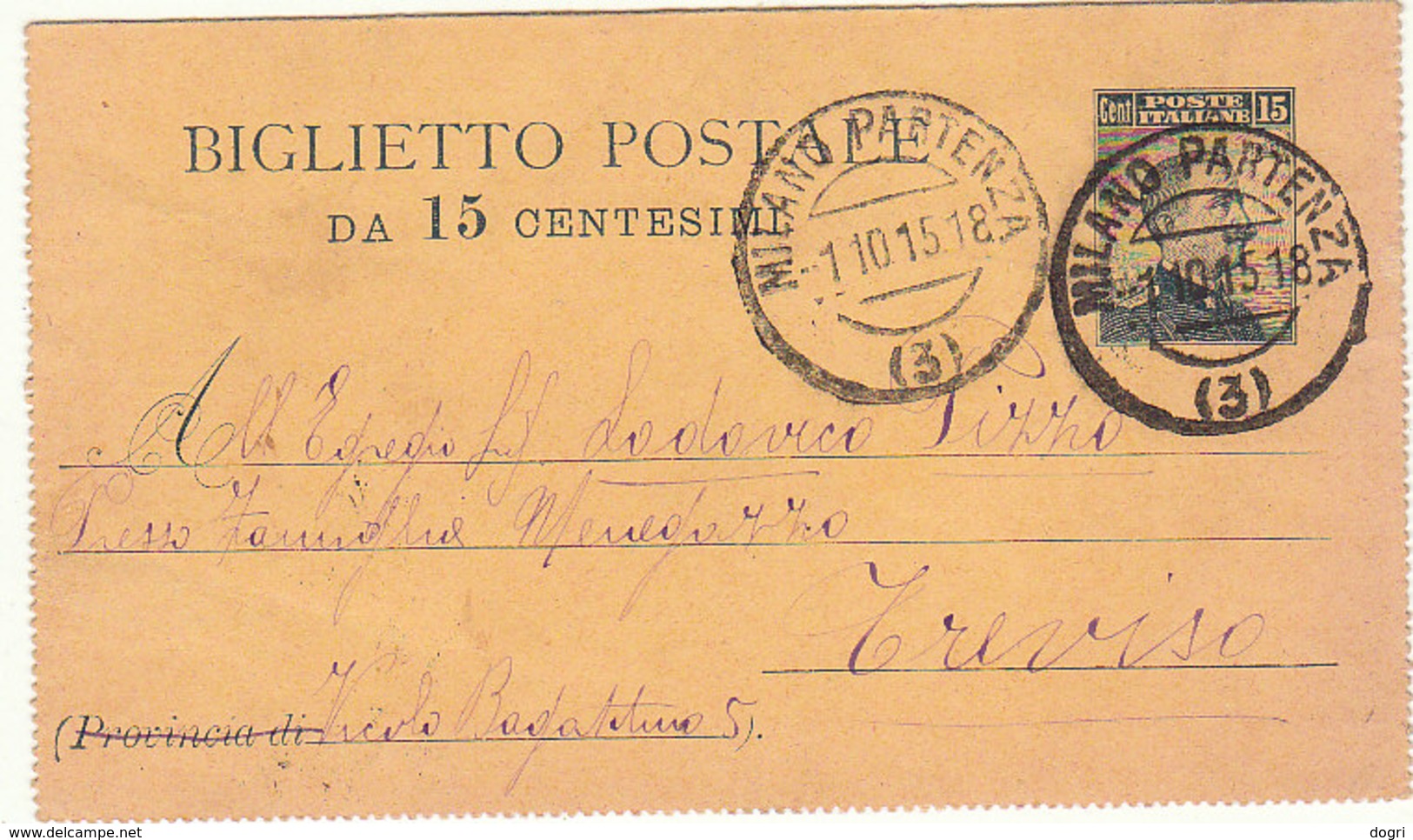 1913 &ndash; Biglietto Postale Interitalia N. 11 - Interi Postali