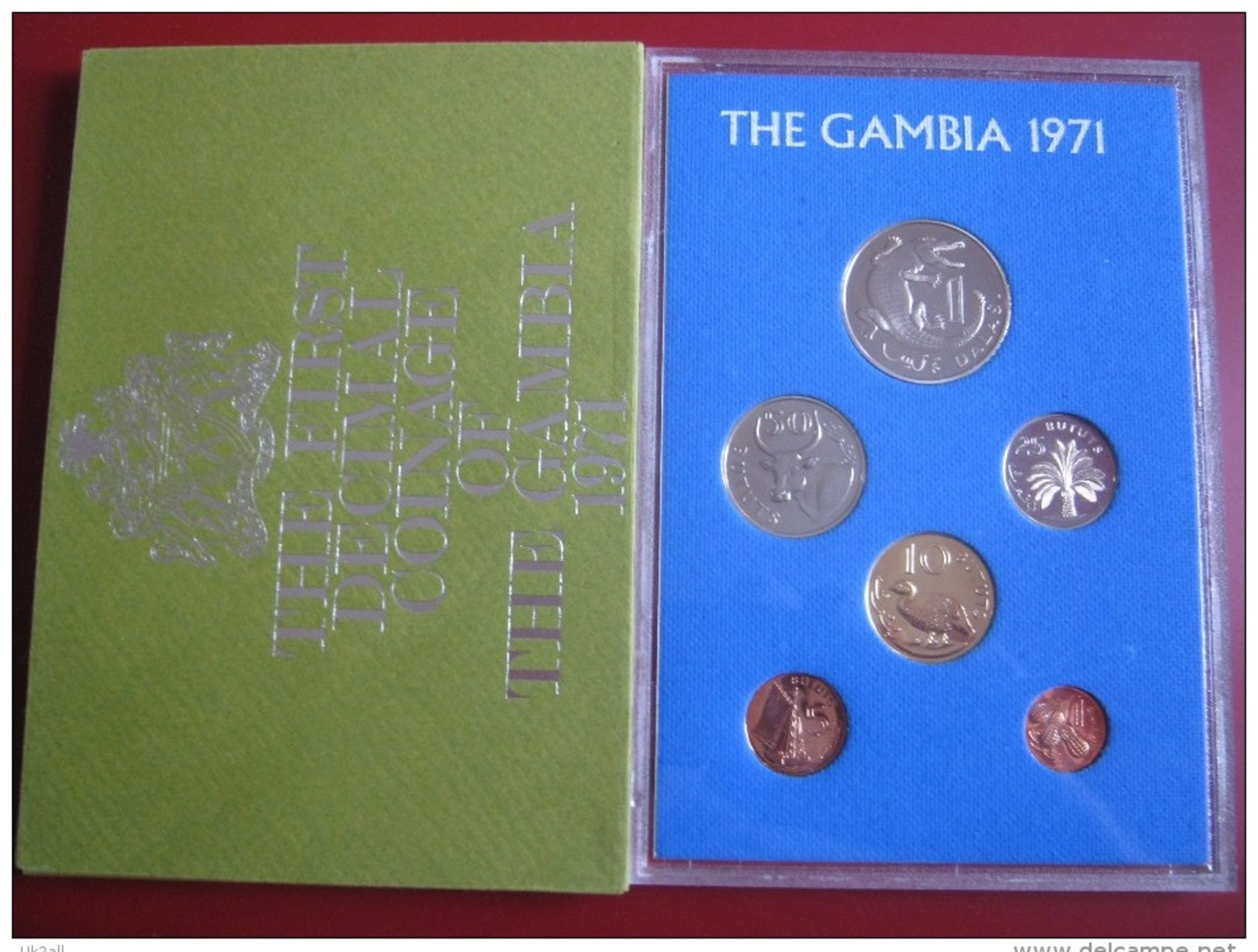 Gambia 1971 6 Coin Set  Proof Royal Mint Envelope 1 Butut - 1 Dalasi - Gambia