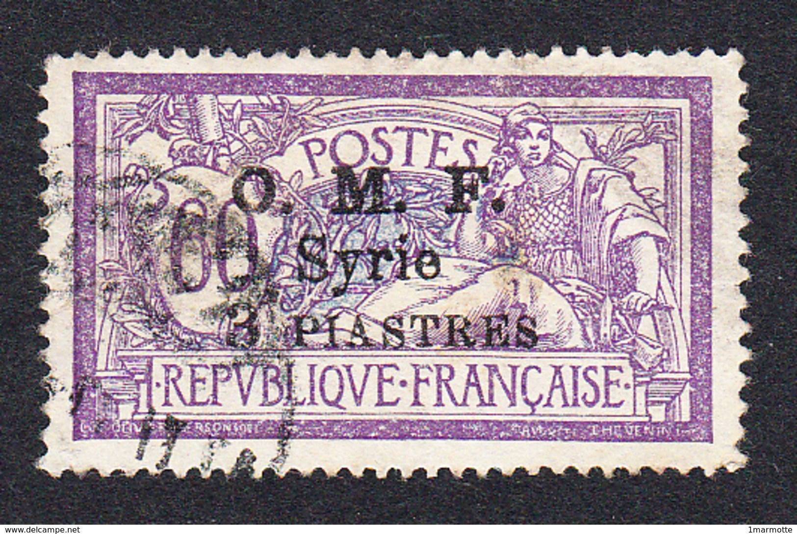 SYRIE - 1920-22 -N° 70 (Yvert) - 3 P / 60 C - Oblitéré - Très Bon état - Surcharge Sur 3 Lignes - Oblitérés