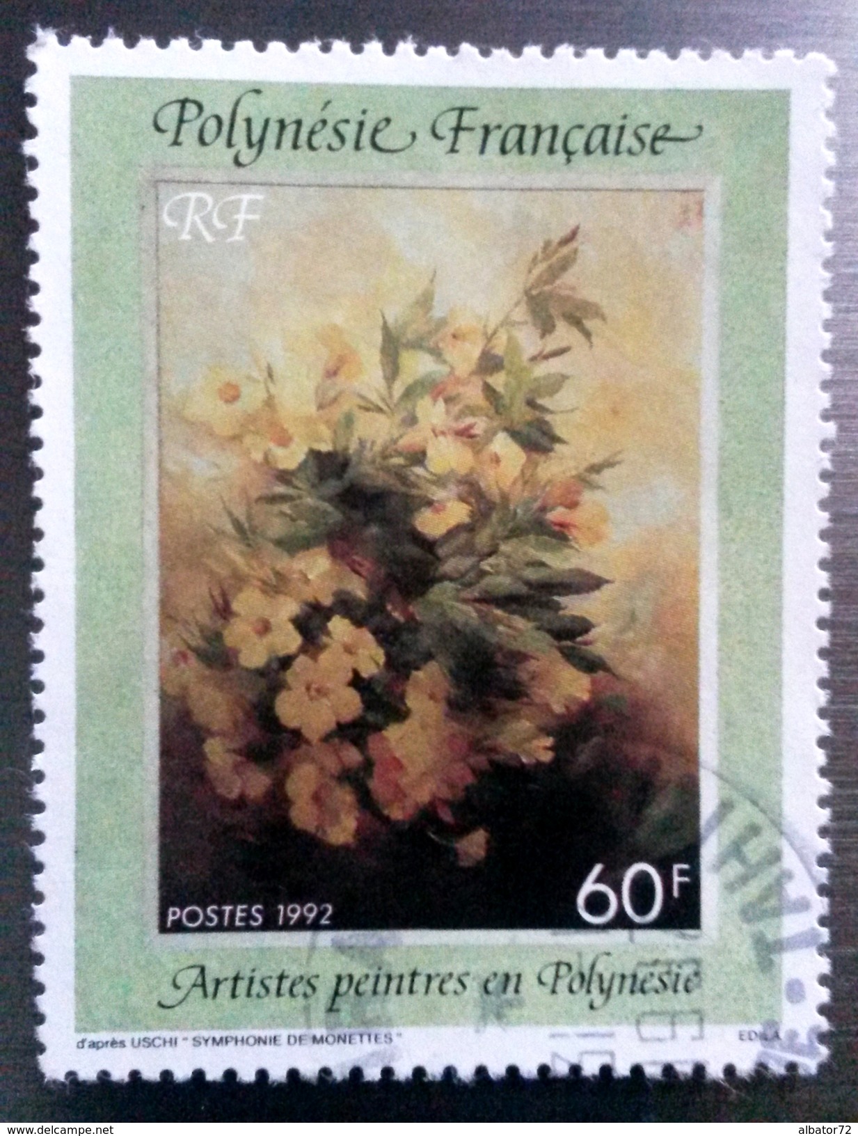 &hearts; Polynésie  YT N°423 - Peinture - 1992 - Oblitéré - Oblitérés