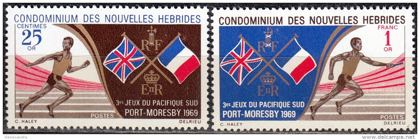 Nouvelles Hebrides 1969 Michel 281 - 282 Neuf ** Cote (2005) 3.00 Euro Jeux Du Pacifique Sud - Neufs