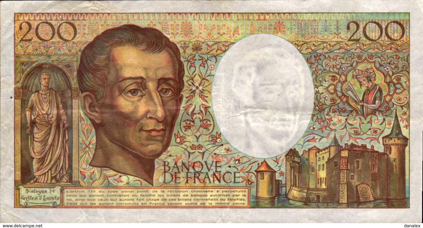 FRANCE 200 FRANCS MONTESQUIEU De 1990  PicK 155d  F70/10b - 200 F 1981-1994 ''Montesquieu''