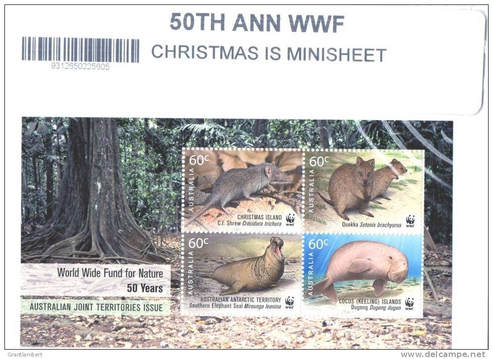 Australia 2011 50th Ann. World Wildlife Fund Christmas Island Minisheet MNH In Sealed Plastic - Mint Stamps