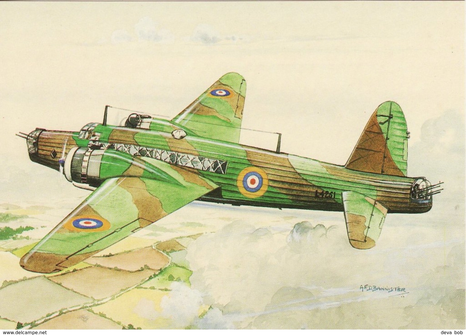 Aviation Art Postcard RAF Vickers Wellington Mk.III Aircraft - AFD Bannister - 1939-1945: 2nd War