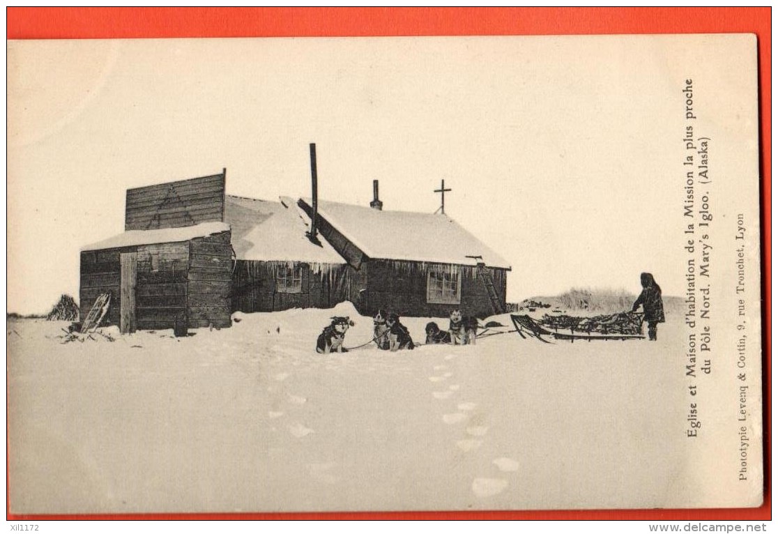 IAE-03 Eglise Et Maison Du Missionnaire La Plus Proche Du Pôle Nord. Mary's Igloo Chiens Polaires. Not Used - Autres & Non Classés