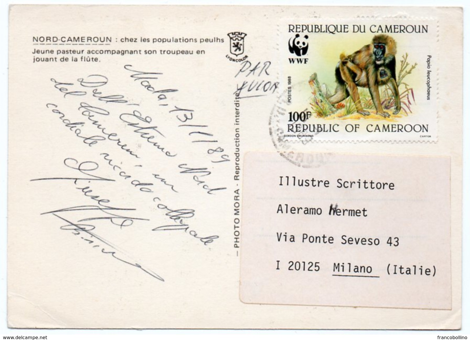 NORD CAMEROUN - CHEZ LES POPULATIONS PEULHS/ THEMATIC WWF STAMP-MONKEYS - Camerun