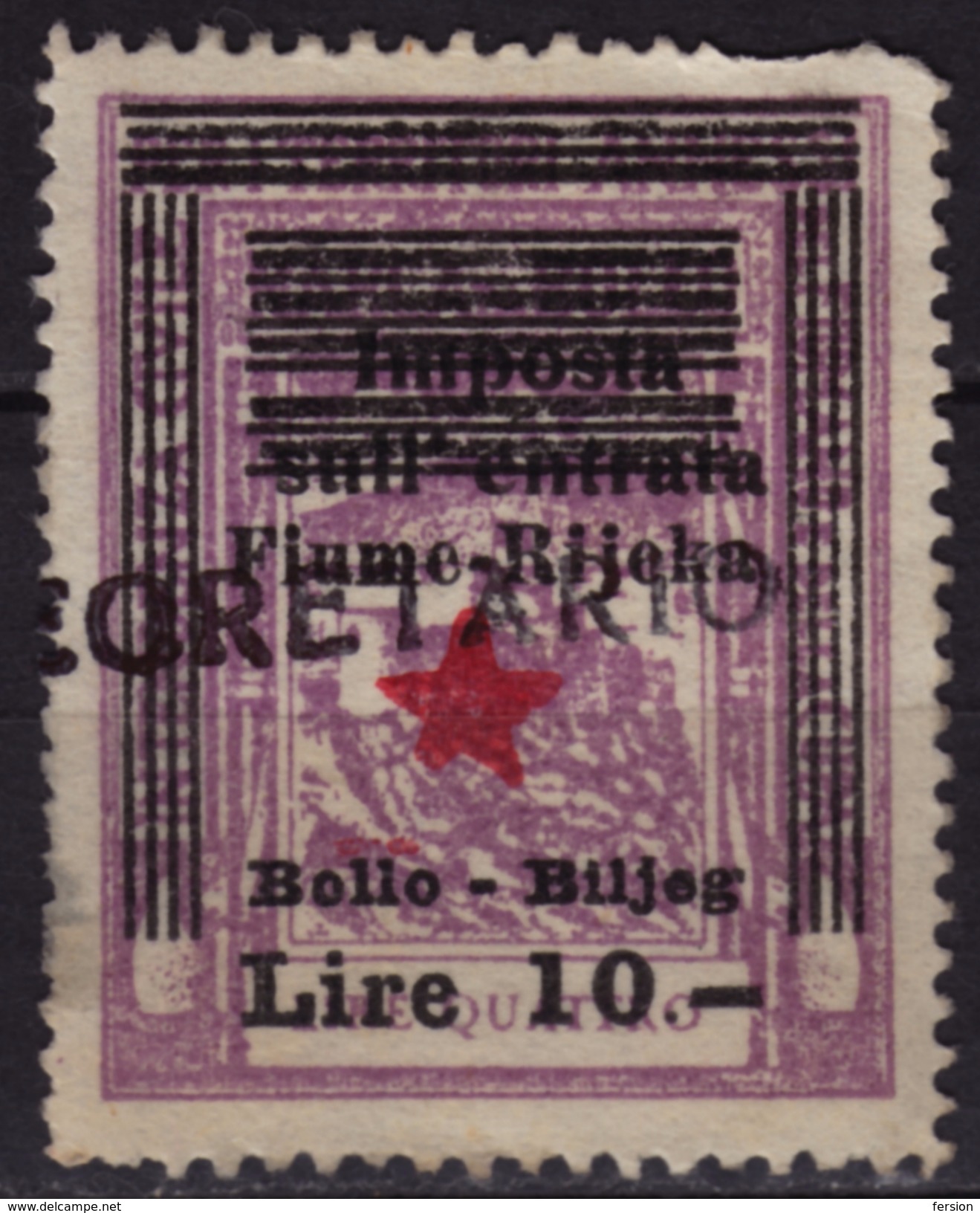 1945 - Istria Istra / Rijeka Fiume - Yugoslavia Occupation - Revenue Tax Stamp - Overprint - Joegoslavische Bez.: Istrië