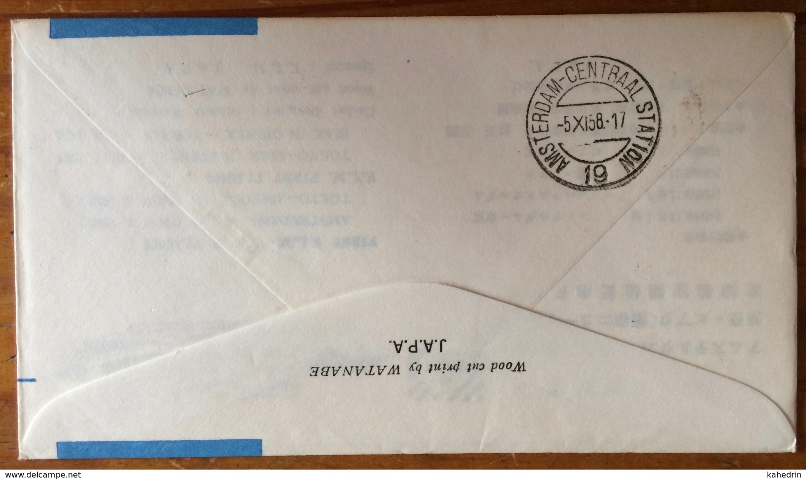 First K.L.M. Polar Flight TOKYO AMSTERDAM 1958, International Letter Writing Week - Enveloppes