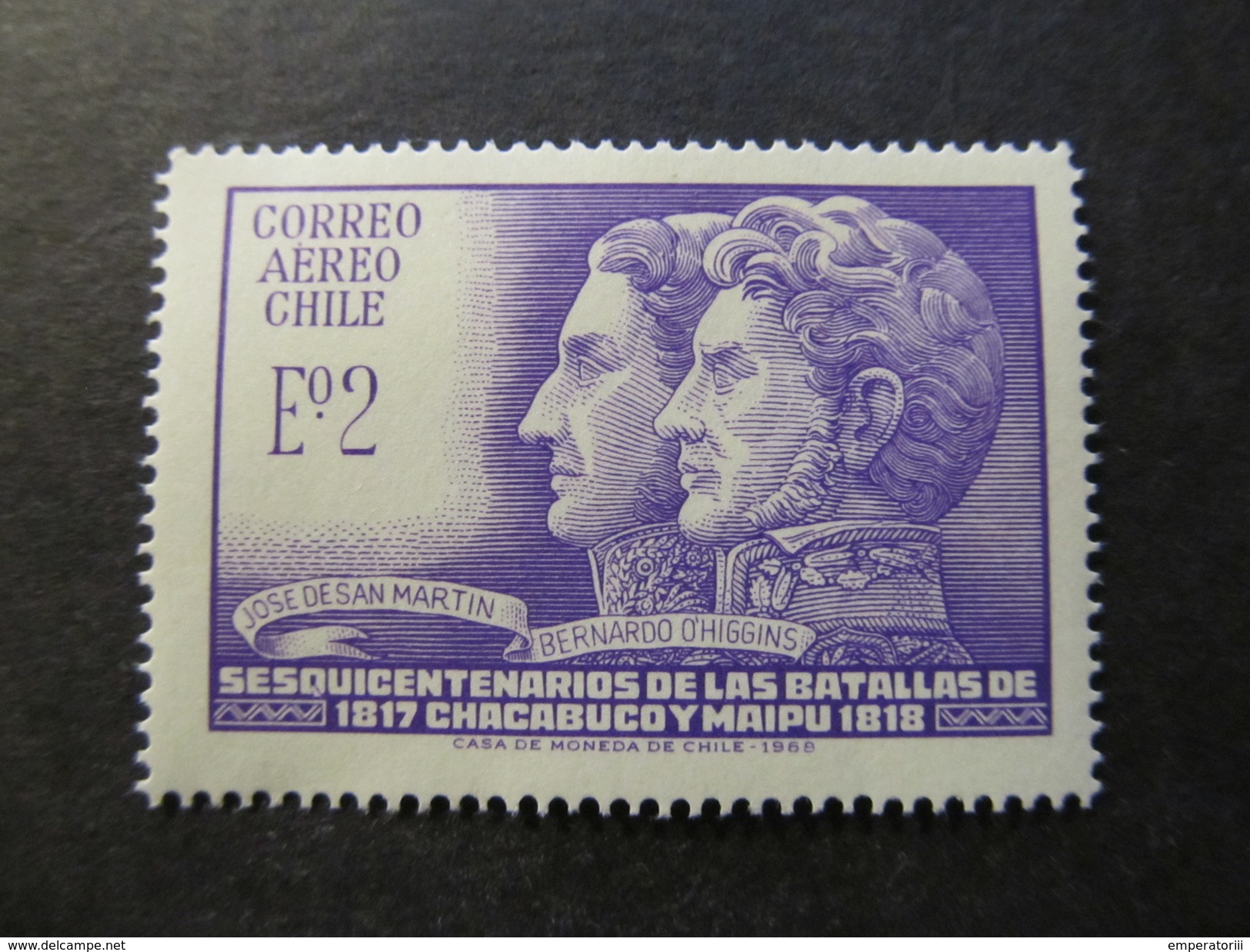 1968 - CHILE - SAN MARTIN AND O' HIGGINS - SCOTT C280 A184 2E (1) - Cile