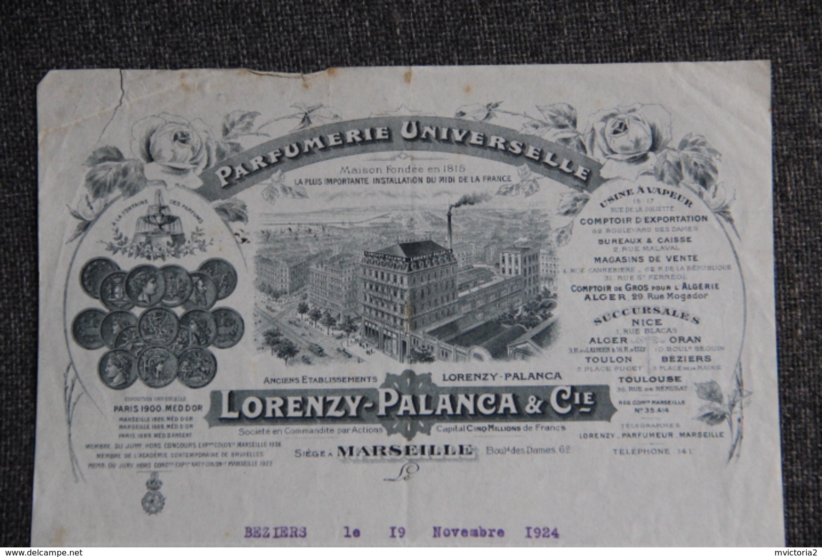 Lettre Ancienne - MARSEILLE - Parfumerie Universelle - LORENZY PALANCA Et Cie. - 1900 – 1949