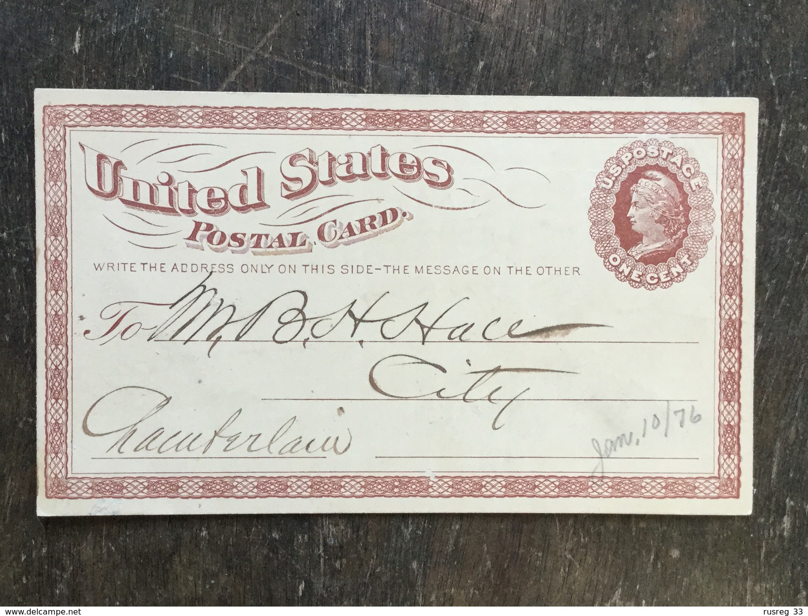 B14 United States Etats-Unis USA Stationery Entier Postal Ganzsache Psc UX1 Local Used - ...-1900