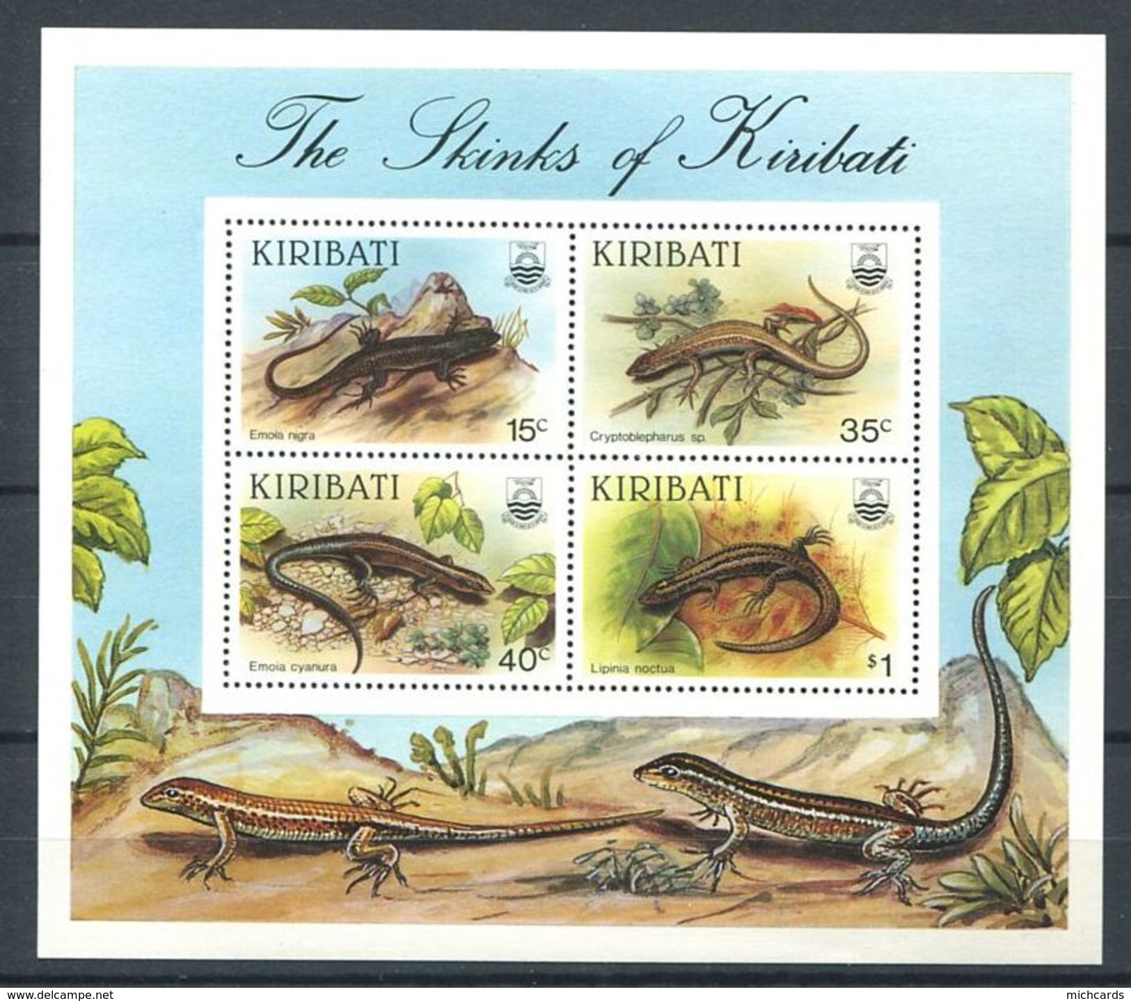 191 KIRIBATI 1987 - Yvert BF 8 - Reptile Lezard -  Neuf ** (MNH) Sans Trace De Charniere - Kiribati (1979-...)