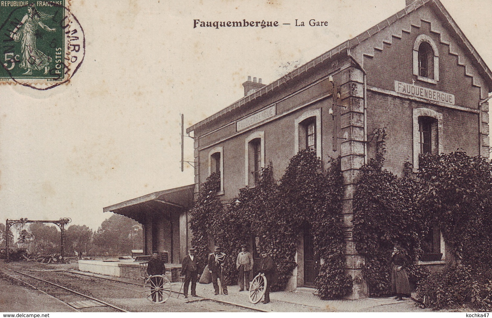 Fauquembergues  (62) La Gare CPA 1907 - Fauquembergues