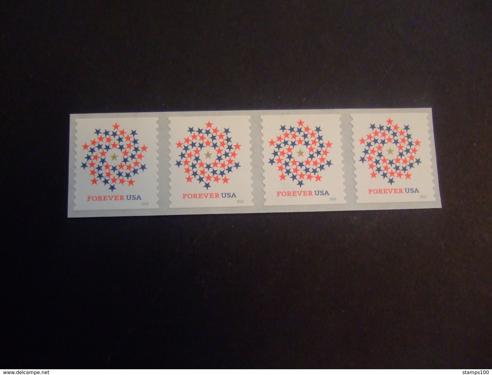 U.S.A. 2016 PATRIOTIC SPIRAL STRIP OF 4    MNH ** (E31-180) - Unused Stamps